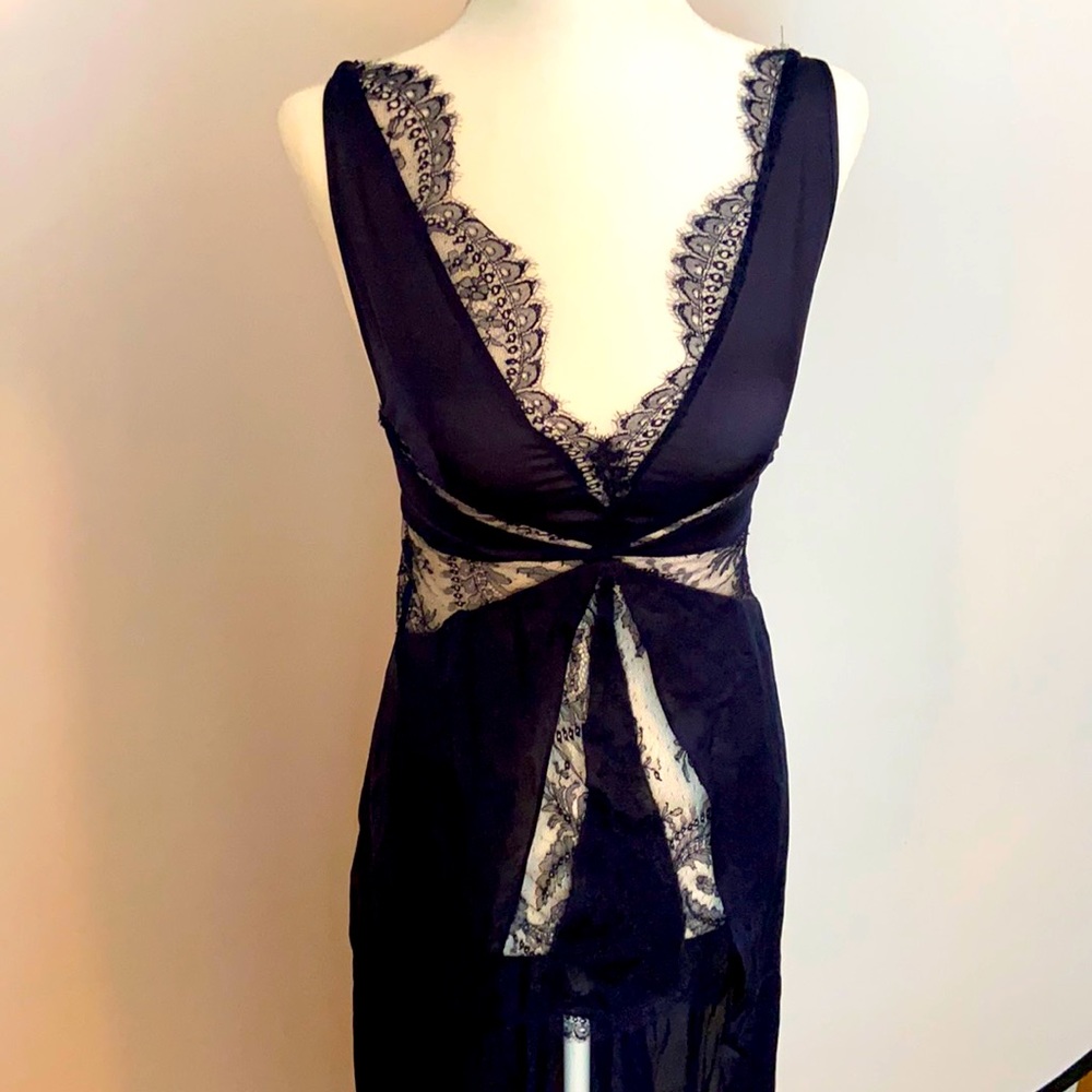 Agent Provocateur high-low soirée slip, navy